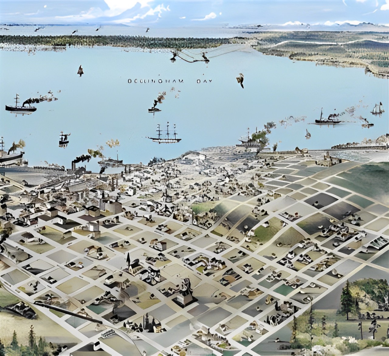 Image from 1891 Birdseye Map of Fairhaven