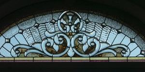 A small stained glass window